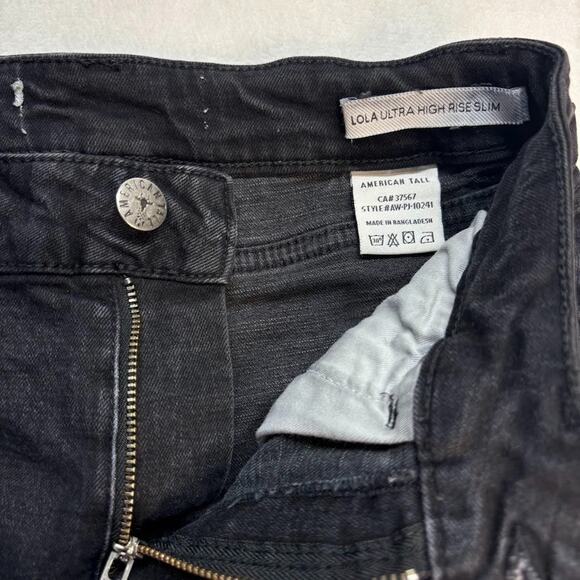 American Tall Lola Ultra High Rise Stretch Slim Skinny Jeans Black Size 25 x 32 - Picture 3 of 9